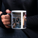 Three Photo Personalised Custom Large Coffee Mug<br><div class="desc">unique custom personalised photo collage and text template jumbo drink-ware from Ricaso  .. great personal gift idea</div>