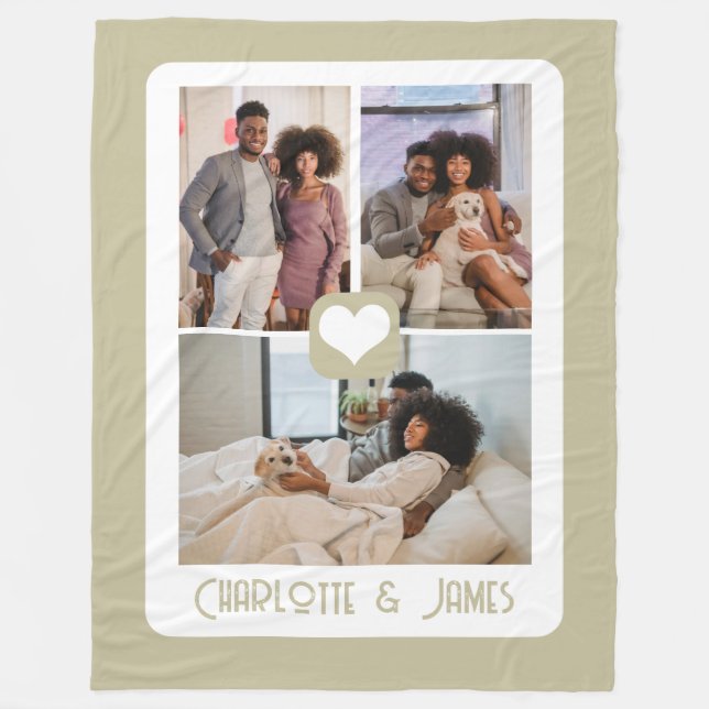 Three Photo Template Personalised By You Fleece Blanket (Front)
