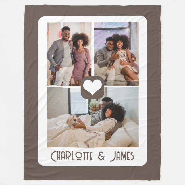 Three Photo Template Personalised By You Fleece Blanket (Front)