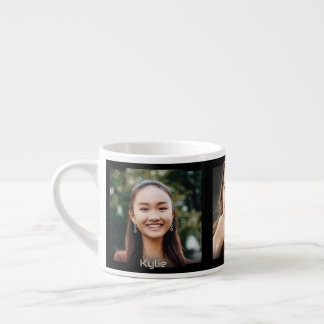 Three photos and name, black Sci-Fi Frame Espresso Cup