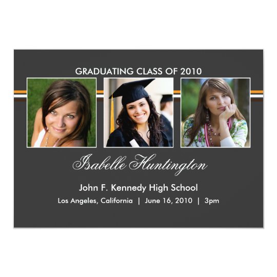 Three Photos Bar Slate Graduation Announcement