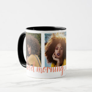 Three Photos & Custom Text Coffee Mug