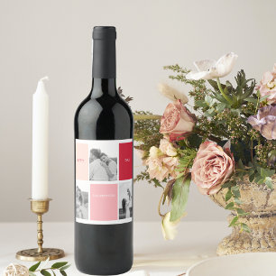 Three Photos   Happy Valentines Day Wine Label