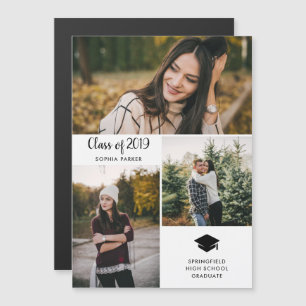 Three Photos   Modern Graduation Announcement