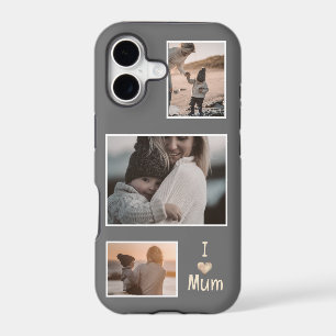 Three Photos Mother's day grey iPhone Case