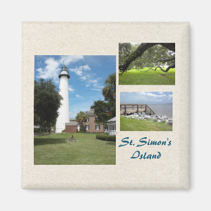 Three Photos of St Simons Island Template Magnet