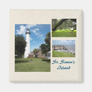 Three Photos of St Simons Island Template Magnet