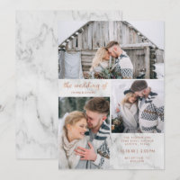 Three Photos on Marble and Rose Gold | Wedding
