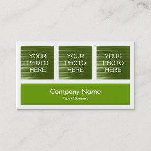 Three Photos Plus One - Avocado Green Business Card