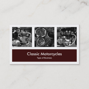 Three Photos Plus One - Dark Brown Business Card