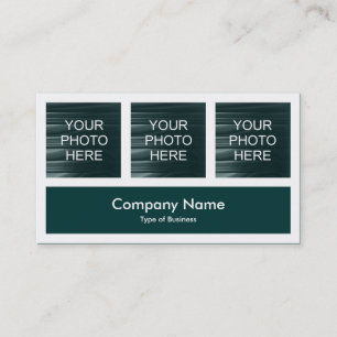 Three Photos Plus One - Dark Green Business Card
