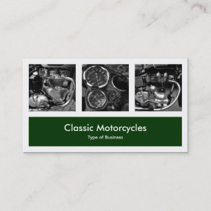 Three Photos Plus One - Dark Green Business Card