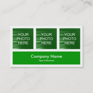 Three Photos Plus One - Grass Green Business Card