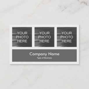 Three Photos Plus One - Grey Business Card