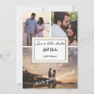 Three Piece Picture Save the Date Announcement