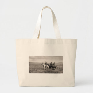 Three Piegan Blackfeet Chiefs - vintage Large Tote Bag