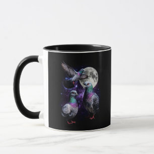 Three Pigeon Moon Cosmic Retro Graphic Mug