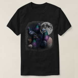 Three Pigeon Retro Vintage Moon Pigeon  T-Shirt
