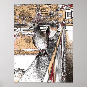 Three Pigeons by Hythe Canal Poster