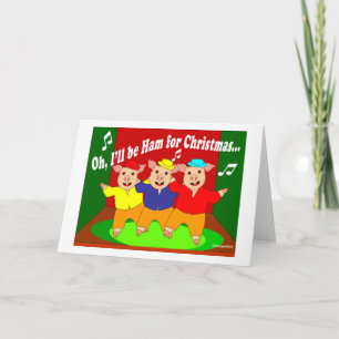 Three Pigs Christmas Christian Gift Holiday Card