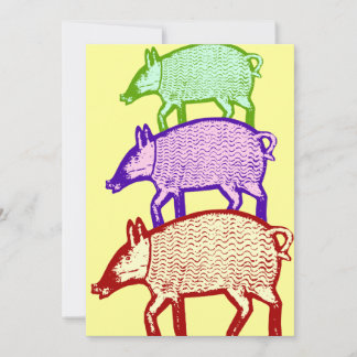 Three Pigs Party, BBQ, Cookout, Picnic Invitation