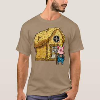 Three Pigs Straw House Lazy Halloween Costume T-Shirt