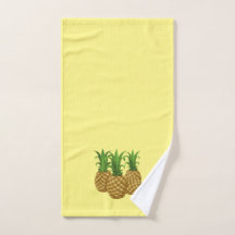 Three Pineapples Tropical Yellow Kitchen Towel