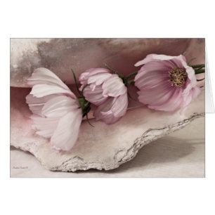 Three Pink Cosmos Card