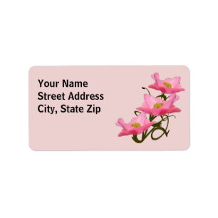 Three Pink Poppies Border Label