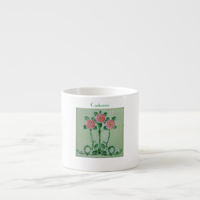 Three Pink Roses Thunder_Cove  Espresso Cup (Front)