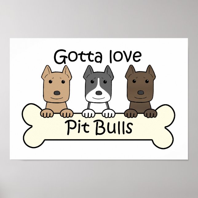 Three Pitbulls Poster (Front)