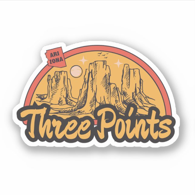 Three Points, Arizona  Sticker (Front)
