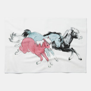 Three Ponies Tea Towel