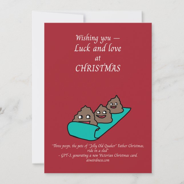Three Poops AI-generated Victorian Holiday Card (Front)