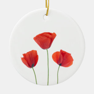 Three poppies ceramic tree decoration