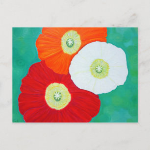 Three Poppies Painting Postcard