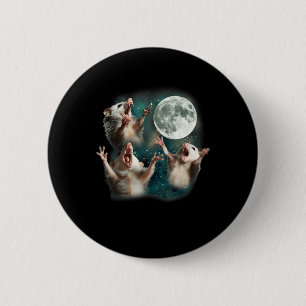 Three Possum Moon _ 3 Opossum Funny Weird Cursed M 6 Cm Round Badge