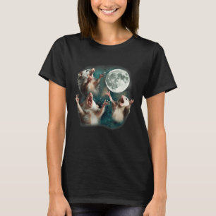Three Possum Moon _ 3 Opossum Funny Weird Cursed M T-Shirt