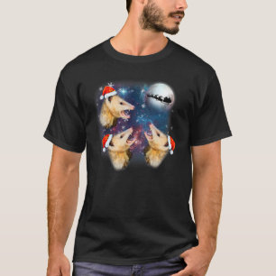 Three Possum Moon Christmas Santa Hat T-Shirt
