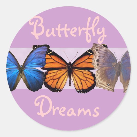 Three Pretty Butterflies Classic Round Sticker
