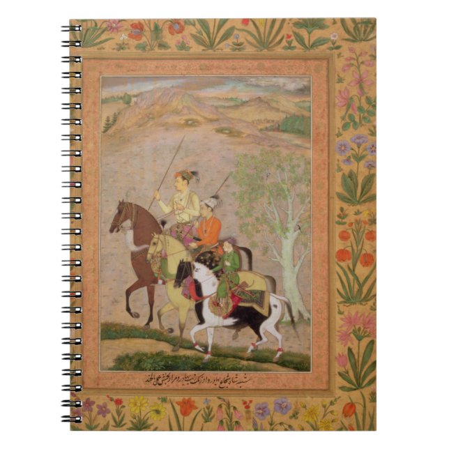 Three Princes Going Hunting, c.1635 (gouache on pa Notebook (Front)