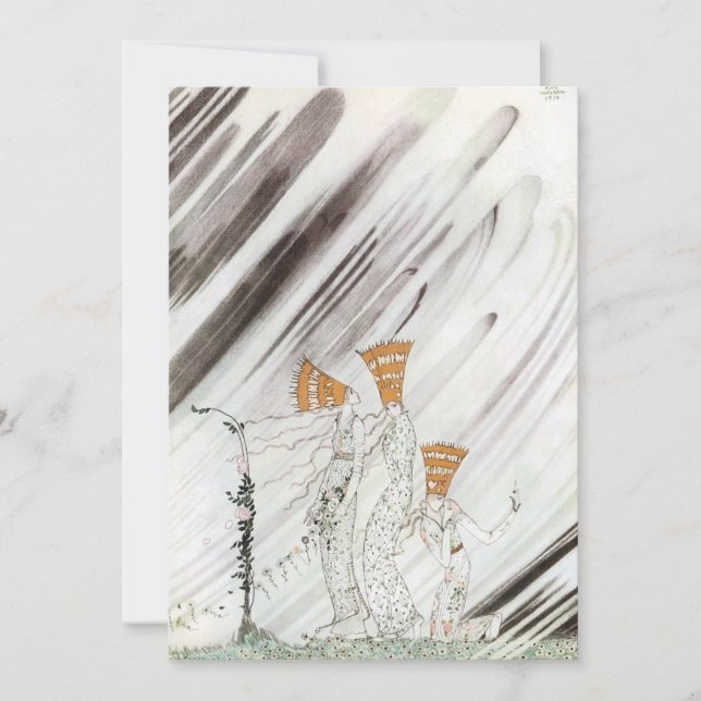 Three Princesses in Blue Mountain by Kay Nielsen Invitation (Front)