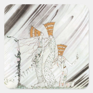 Three Princesses in Blue Mountain by Kay Nielsen Square Sticker