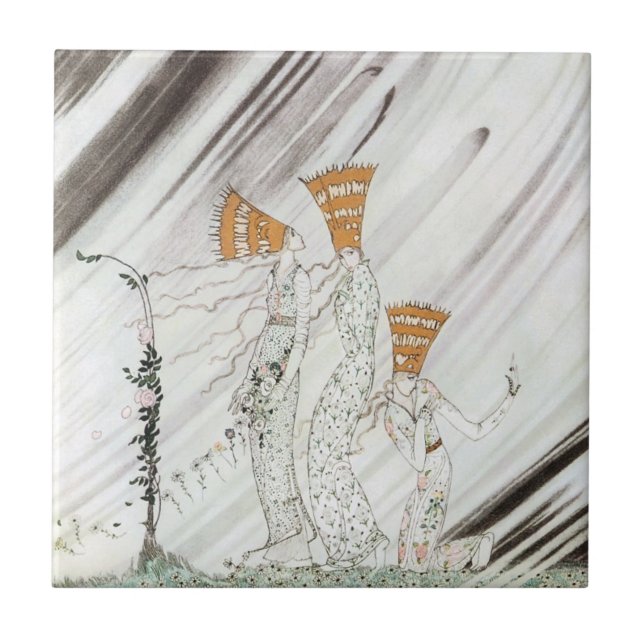 Three Princesses in Blue Mountain by Kay Nielsen Tile (Front)