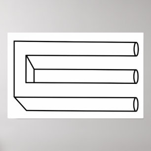 Three-Pronged Blivet Cool Geeky Drawing Poster