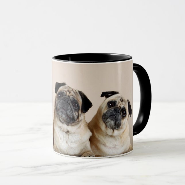 Three Pugs In A Row Mug (Front Right)