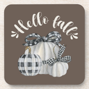 Three Pumpkin Hello Fall Coaster