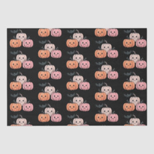 Three Pumpkins and a Bat Pattern Halloween Tissue Paper