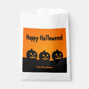 Three Pumpkins Halloween Party Favour Bags