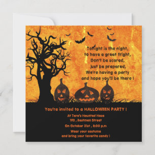 Three Pumpkins - halloween party invitations